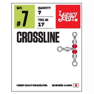 фото - Вертлюги трёхсторонние Lucky John Crossline, размер 16, тест 8кг, 10шт.