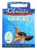 Крючки с поводком Gamakatsu BOOKLET MAGGOTS 1010B разм. 12-0.12мм 60см 10шт.
