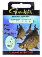 Крючки с поводком Gamakatsu BOOKLET BREAM COM 1100B разм. 12-0.14мм 22см 10шт.