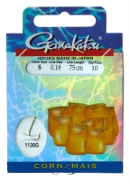 Крючки с поводком Gamakatsu BOOKLET CORN 1130G разм. 10-0.16мм 75см 10шт.