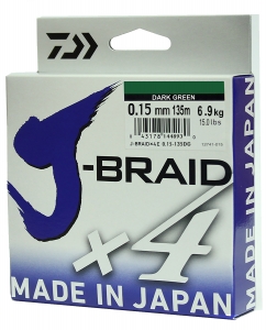 фото - Леска плетеная DAIWA J-Braid X4 0,15мм 135м (зеленая)