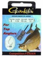 Крючки с поводком Gamakatsu BOOKLET FEEDER STR 2030B разм. 10-0.22мм 80см 10шт.