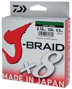 фото - Леска плетеная DAIWA J-Braid X8 0,18мм 150м (зеленая)