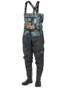 фото - Полукомбинезон заброд. Norfin PILOT CAMO BOOTFOOT р.44-L-S с сапогами резина