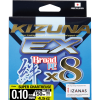 Шнур плетеный OWNER Kizuna EX X8 Broad PE chartreuse 150м 0,10мм