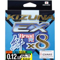 Шнур плетеный OWNER Kizuna EX X8 Broad PE multi color 150м 0,12мм