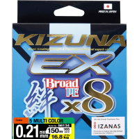 Шнур плетеный OWNER Kizuna EX X8 Broad PE multi color 150м 0,21мм