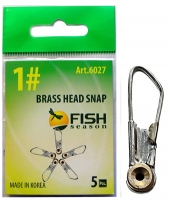 Крепеж для матчевого поплавка FISH SEASON Brass Head Snap