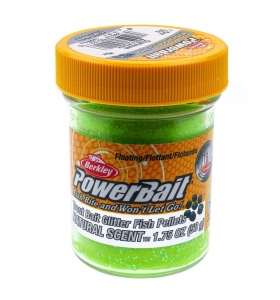 фото - Паста форелевая Berkley PowerBait Natural Scent Fish Pellet Fluo Green Yellow