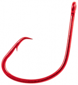 фото - Крючок Daiichi Circle Wide Slight Offset Light Wire Hook Red №2/0 6шт