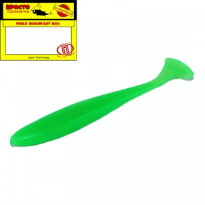 фото - Виброхвосты Pen (Ручка) 75мм (3.0), цвет 001, зелёный флюо, 8шт. 