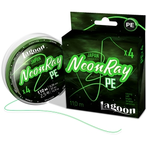 фото - Леска плетеная LAGOON NEONRAY 110M, #1,5 FLUO-GREEN 0,205ММ 9,2КГ