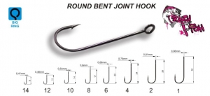 фото - Одинарный крючок Crazy Fish Round Bent Joint Hook №14 10шт