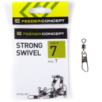 Вертлюги с застежками Feeder Concept Strong Swivel, размер 7, 7шт.