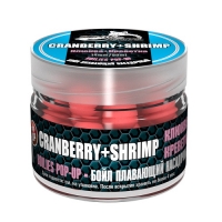 Бойлы Плавающие Sonik Baits Cranberry-Shrimp Fluo Pop-Ups 14Мм 90Мл