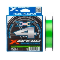 Шнур YGK X-Braid Braid Cord X4 150m Chartreuse #0.3, 0.090мм, 6lb, 2.7кг