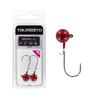 Джигголовка вольфрамовая Tsuribito Tungsten Jig Heads Ball, крючок 2, вес 10.6 г, 2 шт., цвет красный