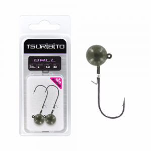 фото - Джигголовка вольфрамовая Tsuribito Tungsten Jig Heads Ball, крючок 1/0, вес 10.6 г, 2 шт., цвет зеленая тыква