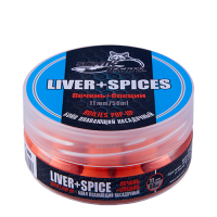 Бойлы Насадочные Плавающие Sonik Baits Liver-Spices Fluo Pop-Ups 10 Мм 50Мл (Печень+Специи)
