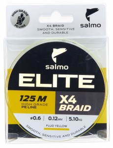 фото - Леска плетёная Salmo Elite х4 BRAID Fluo Yellow 125/012