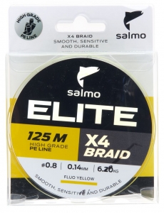 фото - Леска плетёная Salmo Elite х4 BRAID Fluo Yellow 125/014