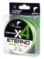 Шнур плетёный Salmo Sniper х4 ETERNO BRAID Apple Green 125/010