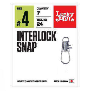 фото - Застёжки Lucky John Interlock Snap, размер 4, тест 24кг, 7Шт.