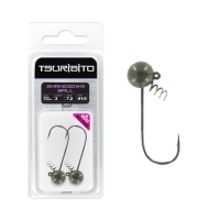 Джигголовка вольфрамовая Tsuribito Tungsten Jig Heads Shakedown Ball, крючок 1/0, вес 10.6 г, 2 шт., цвет зеленая тыква