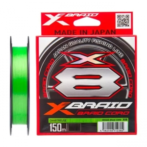 фото - Шнур YGK X-Braid Braid Cord X8 150m Chartreuse #0.3, 0.090мм, 8lb, 3.6кг