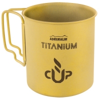Титановая кружка со складными ручками Adrenalin Titanium Cup Yellow